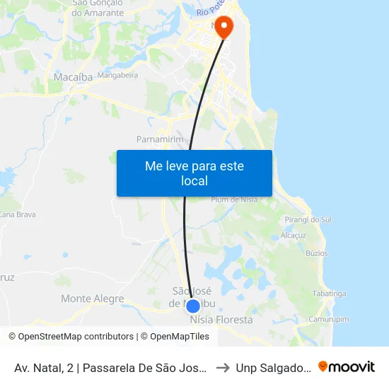 Av. Natal, 2 | Passarela De São José / Posto Br to Unp Salgado Filho map