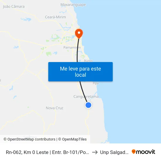 Rn-062, Km 0 Leste | Entr. Br-101/Posto De Gasolina to Unp Salgado Filho map