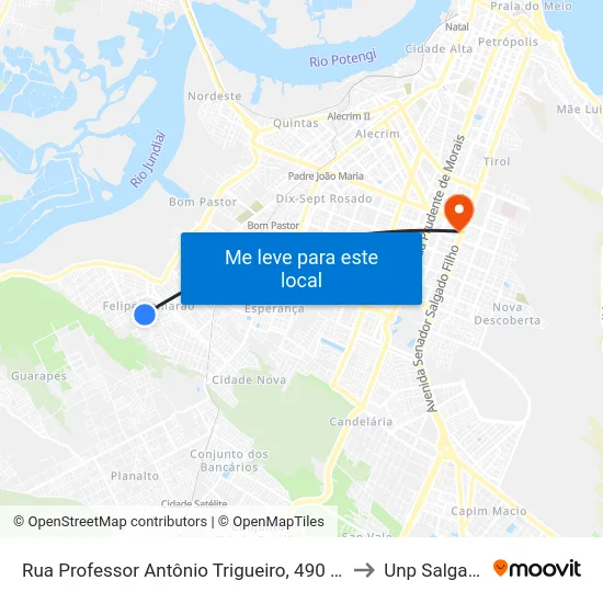 Rua Professor Antônio Trigueiro, 490 | Fundação Bradesco to Unp Salgado Filho map
