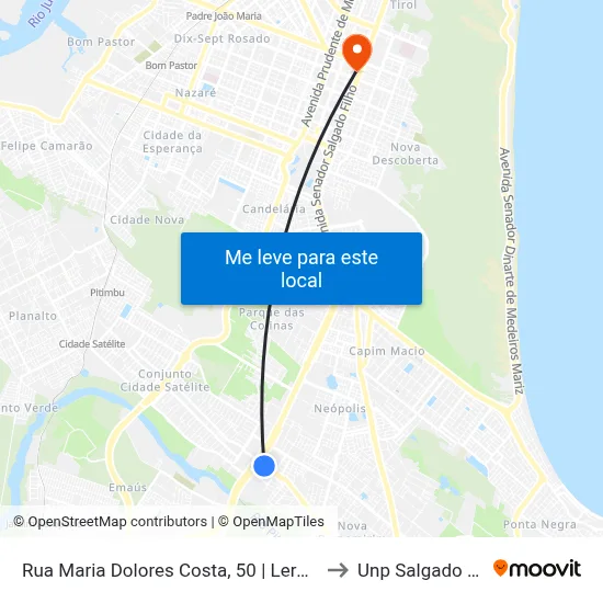 Rua Maria Dolores Costa, 50 | Leroy Merlin to Unp Salgado Filho map