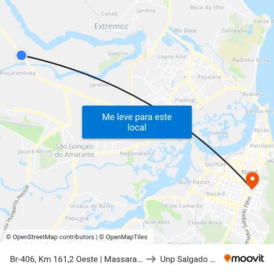 Br-406, Km 161,2 Oeste | Massaranduba to Unp Salgado Filho map