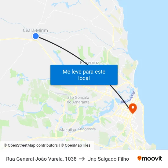 Rua General João Varela, 1038 to Unp Salgado Filho map