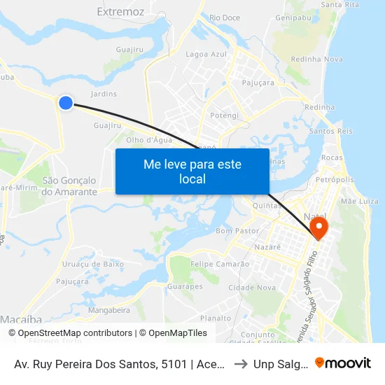 Av. Ruy Pereira Dos Santos, 5101 | Acesso Ao Aeroporto Internacional to Unp Salgado Filho map