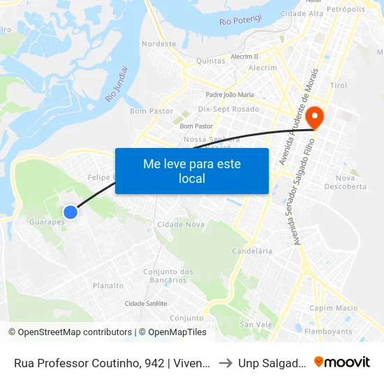 Rua Professor Coutinho, 942 | Vivendas Do Planalto to Unp Salgado Filho map