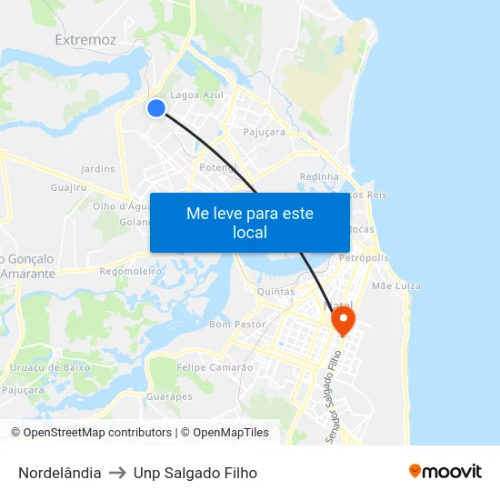 Nordelândia to Unp Salgado Filho map