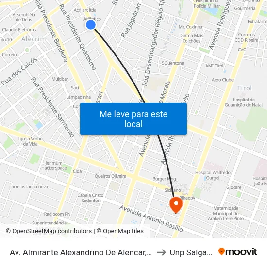 Av. Almirante Alexandrino De Alencar, 562 | Senac Alecrim to Unp Salgado Filho map