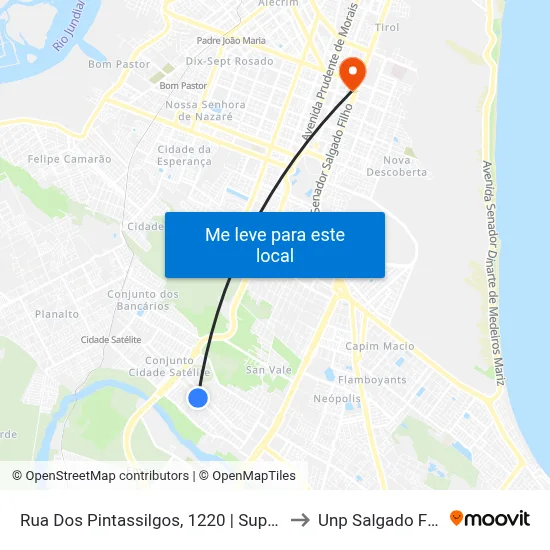 Rua Dos Pintassilgos, 1220 | Superbox to Unp Salgado Filho map
