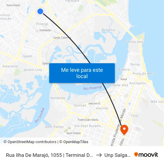 Rua Ilha De Marajó, 1055 | Terminal Do Conjunto Santarém to Unp Salgado Filho map