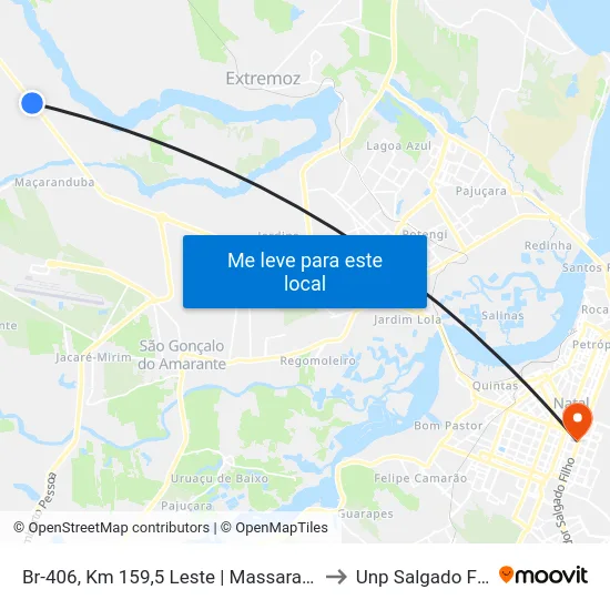 Br-406, Km 159,5 Leste | Massaranduba to Unp Salgado Filho map