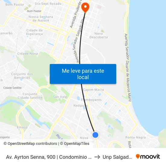 Av. Ayrton Senna, 900 | Condomínio Spazzio Senna to Unp Salgado Filho map