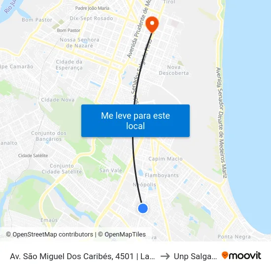 Av. São Miguel Dos Caribés, 4501 | Lar Do Ancião Evangélico to Unp Salgado Filho map