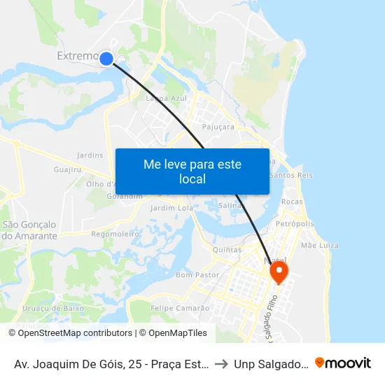 Av. Joaquim De Góis, 25 - Praça Estrela Do Mar to Unp Salgado Filho map