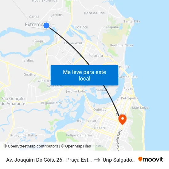 Av. Joaquim De Góis, 26 - Praça Estrela Do Mar to Unp Salgado Filho map