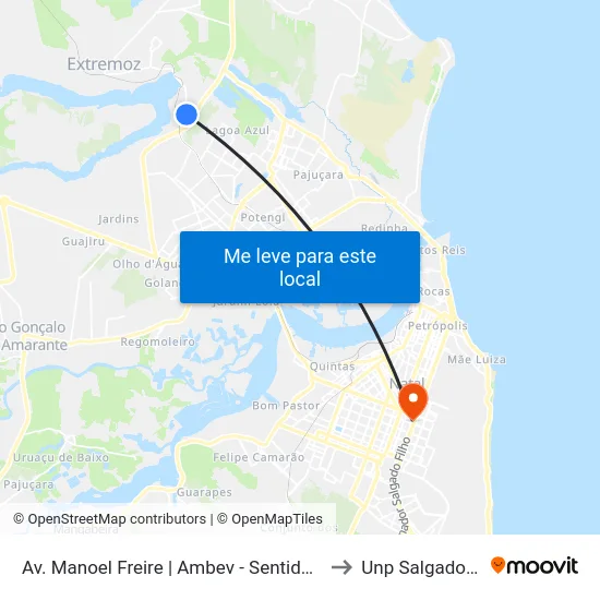 Av. Manoel Freire | Ambev - Sentido Extremoz to Unp Salgado Filho map