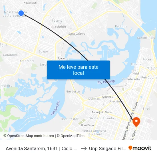 Avenida Santarém, 1631 | Ciclo Max to Unp Salgado Filho map