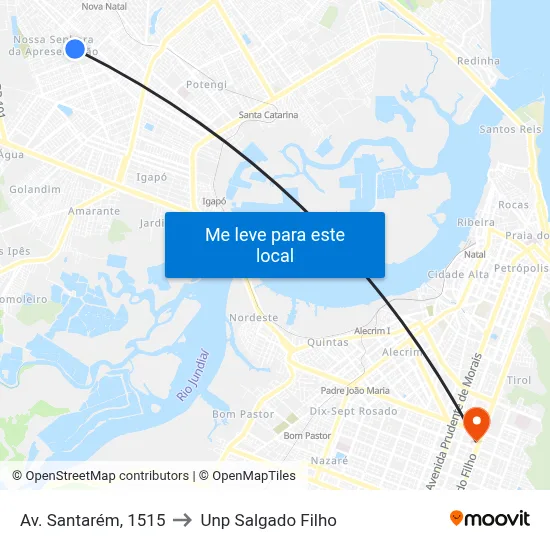 Av. Santarém, 1515 to Unp Salgado Filho map