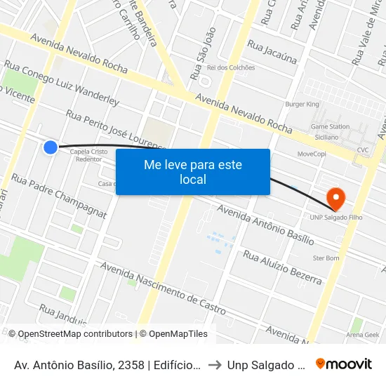 Av. Antônio Basílio, 2358 | Edifício Monza to Unp Salgado Filho map