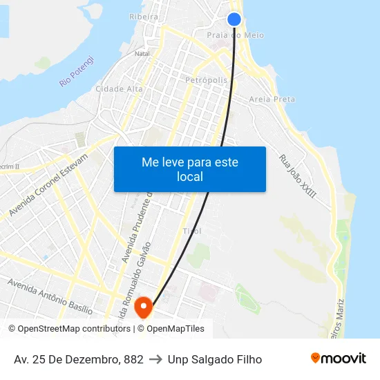 Av. 25 De Dezembro, 882 to Unp Salgado Filho map
