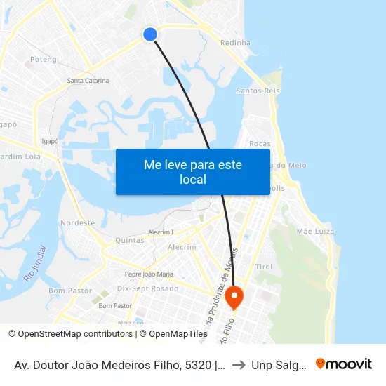 Av. Doutor João Medeiros Filho, 5320 | Expansivo Colégio E Curso to Unp Salgado Filho map
