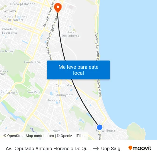 Av. Deputado Antônio Florêncio De Queiroz, 2340 | Posto Shell to Unp Salgado Filho map