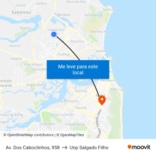 Av. Dos Caboclinhos, 958 to Unp Salgado Filho map