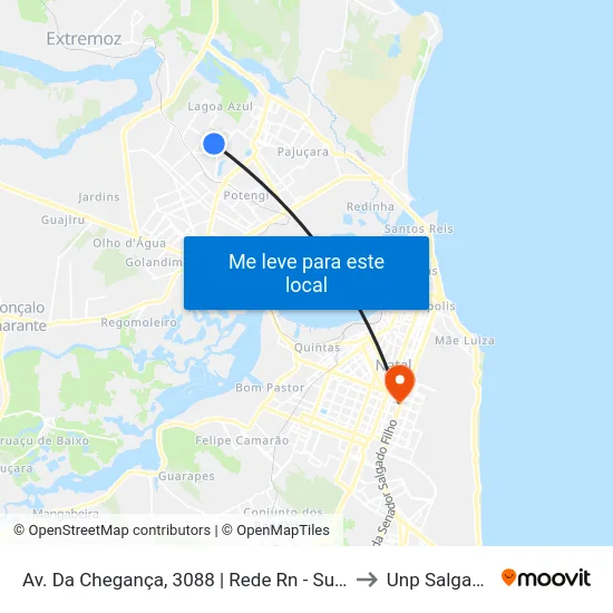 Av. Da Chegança, 3088 | Rede Rn - Supermercado Vollet to Unp Salgado Filho map