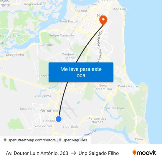 Av. Doutor Luiz Antônio, 363 to Unp Salgado Filho map