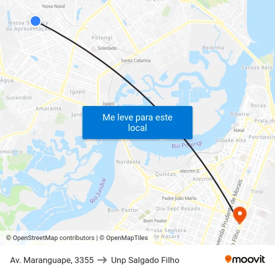 Av. Maranguape, 3355 to Unp Salgado Filho map