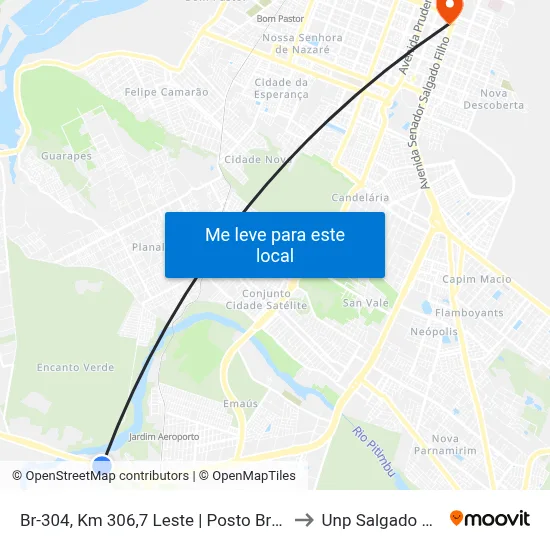 Br-304, Km 306,7 Leste | Posto Br / Dore to Unp Salgado Filho map
