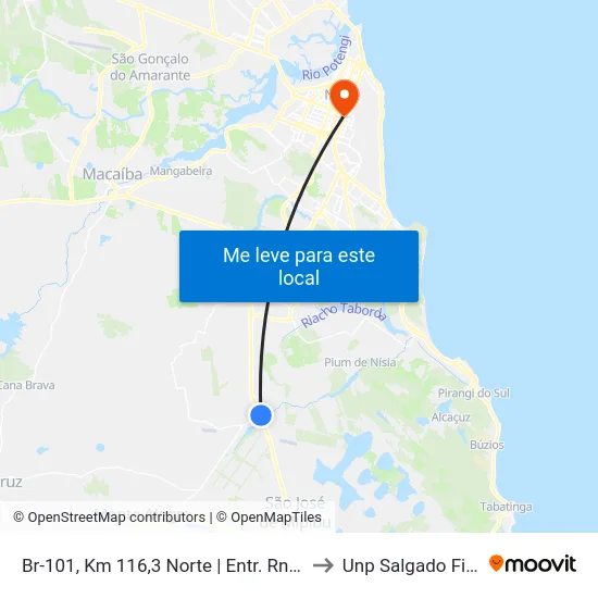 Br-101, Km 116,3 Norte | Entr. Rn-316 to Unp Salgado Filho map