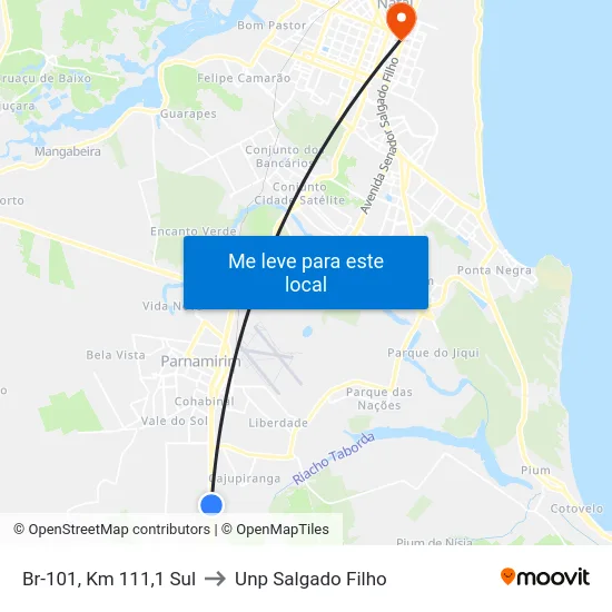 Br-101, Km 111,1 Sul to Unp Salgado Filho map