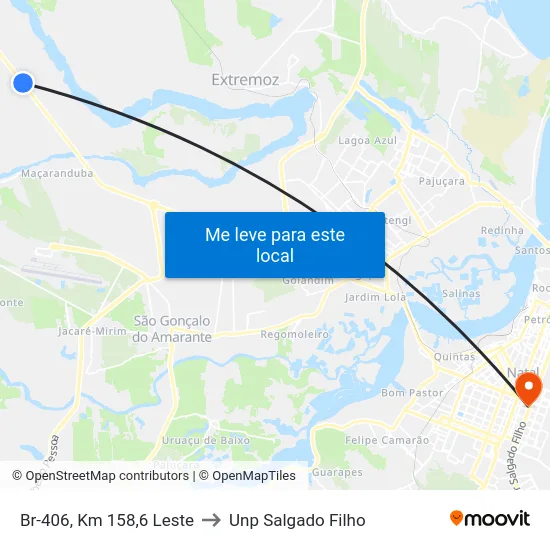 Br-406, Km 158,6 Leste to Unp Salgado Filho map