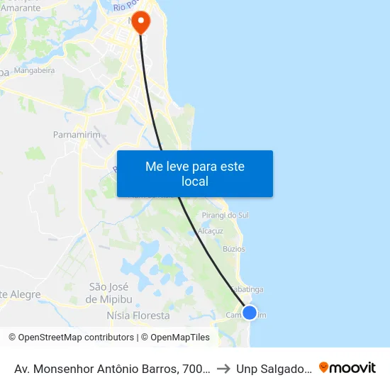 Av. Monsenhor Antônio Barros, 700 | Serv Club to Unp Salgado Filho map