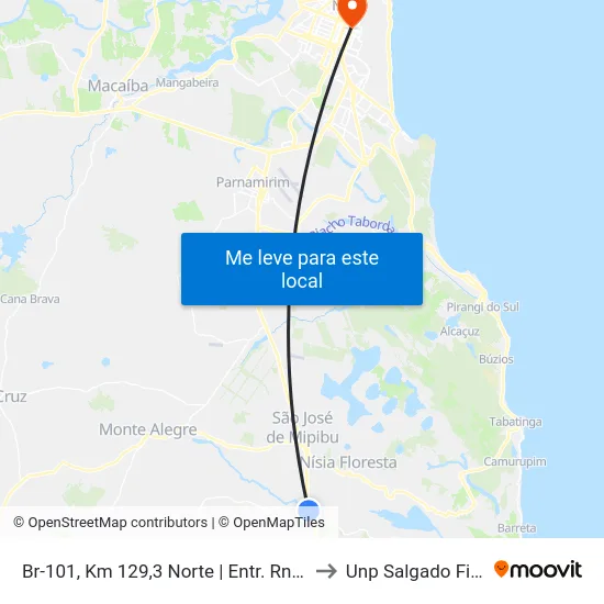 Br-101, Km 129,3 Norte | Entr. Rn-002 to Unp Salgado Filho map