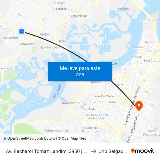 Av. Bacharel Tomaz Landim, 3950 | Zani Madeiras to Unp Salgado Filho map