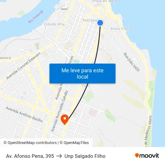 Av. Afonso Pena, 395 to Unp Salgado Filho map
