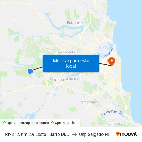 Rn-312, Km 2,9 Leste | Barro Duro to Unp Salgado Filho map