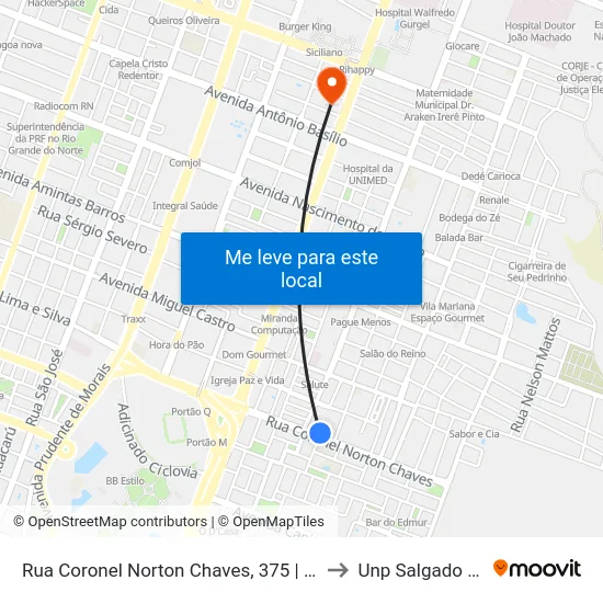 Rua Coronel Norton Chaves, 375 | Correios to Unp Salgado Filho map