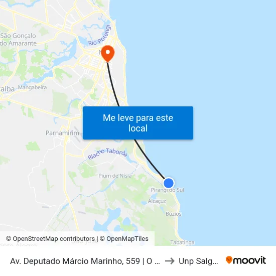 Av. Deputado Márcio Marinho, 559 | O Maior Cajueiro Do Mundo to Unp Salgado Filho map