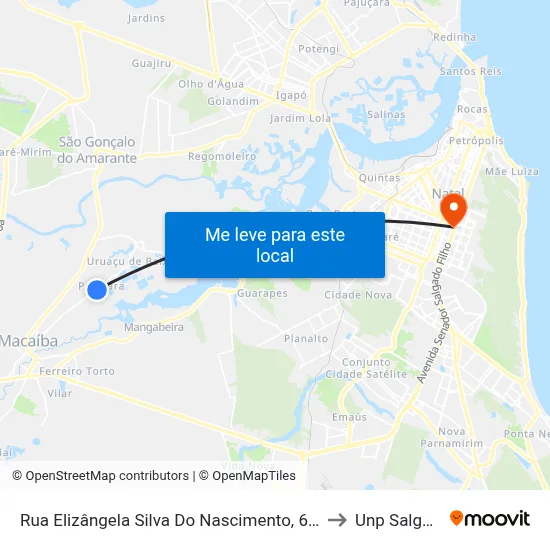 Rua Elizângela Silva Do Nascimento, 69 | Terminal De Pajuçara to Unp Salgado Filho map
