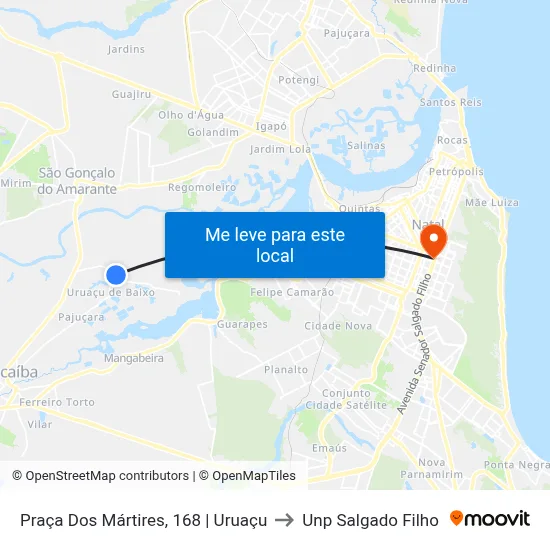 Praça Dos Mártires, 168 | Uruaçu to Unp Salgado Filho map