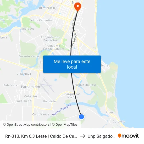Rn-313, Km 6,3 Leste | Caldo De Cana Da Curva to Unp Salgado Filho map