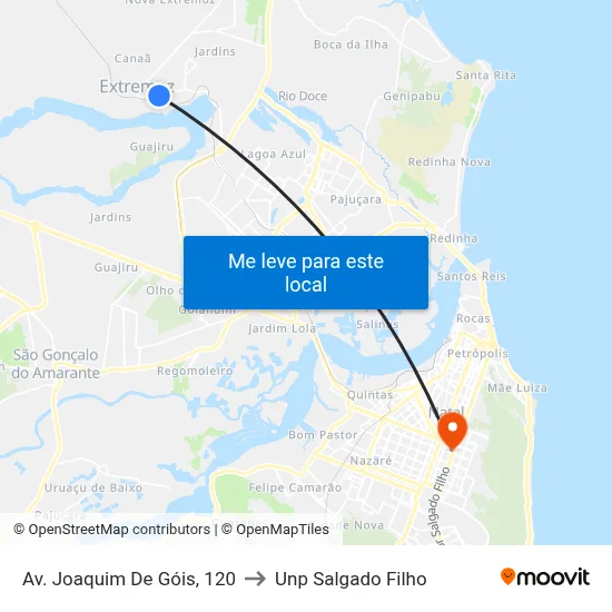 Av. Joaquim De Góis, 120 to Unp Salgado Filho map