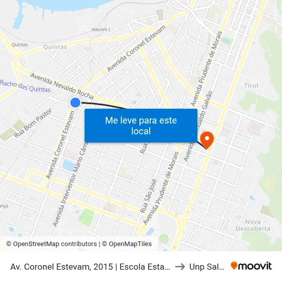 Av. Coronel Estevam, 2015 | Escola Estadual Prof. Luís Soares (Intermunicipal) to Unp Salgado Filho map