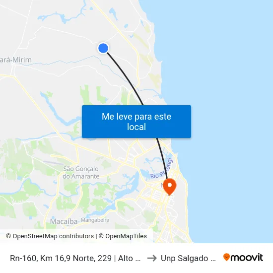 Rn-160, Km 16,9 Norte, 229 | Alto Do Sítio to Unp Salgado Filho map