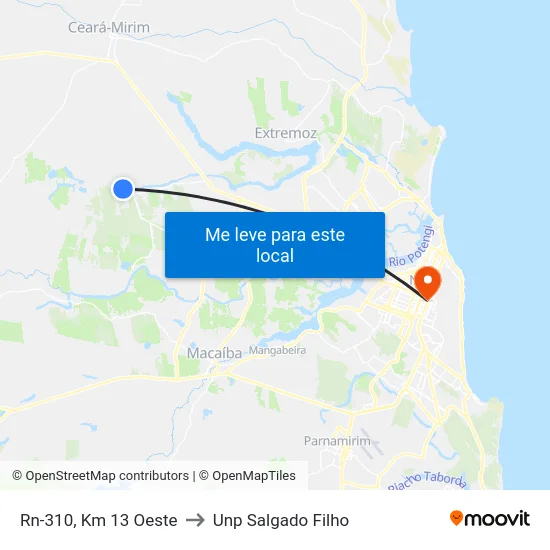 Rn-310, Km 13 Oeste to Unp Salgado Filho map