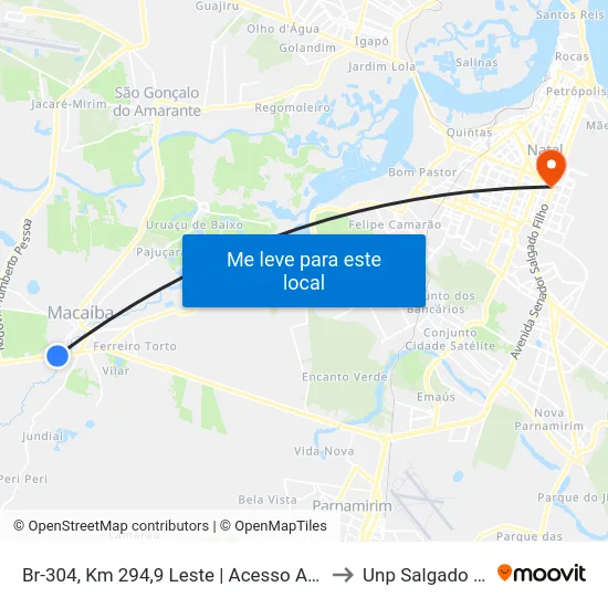 Br-304, Km 294,9 Leste | Acesso A Macaíba to Unp Salgado Filho map