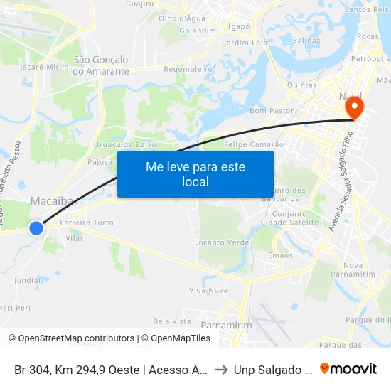 Br-304, Km 294,9 Oeste | Acesso A Macaíba to Unp Salgado Filho map