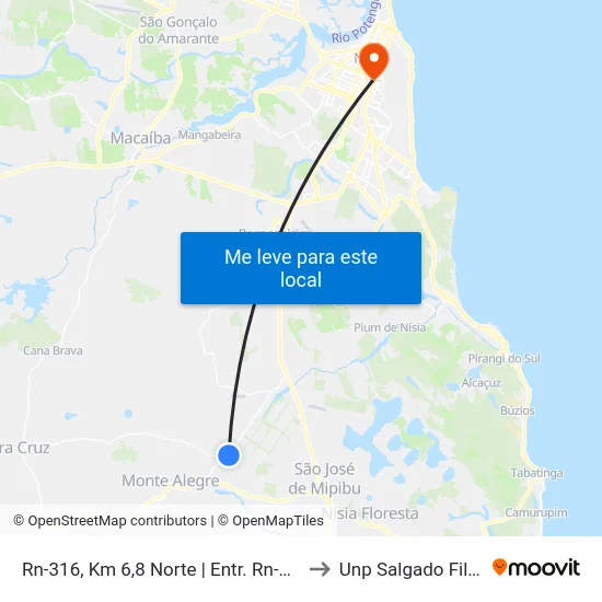 Rn-316, Km 6,8 Norte | Entr. Rn-315 to Unp Salgado Filho map