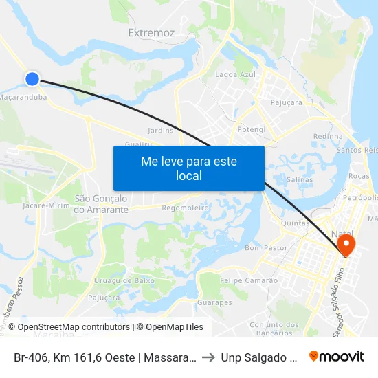 Br-406, Km 161,6 Oeste | Massaranduba to Unp Salgado Filho map